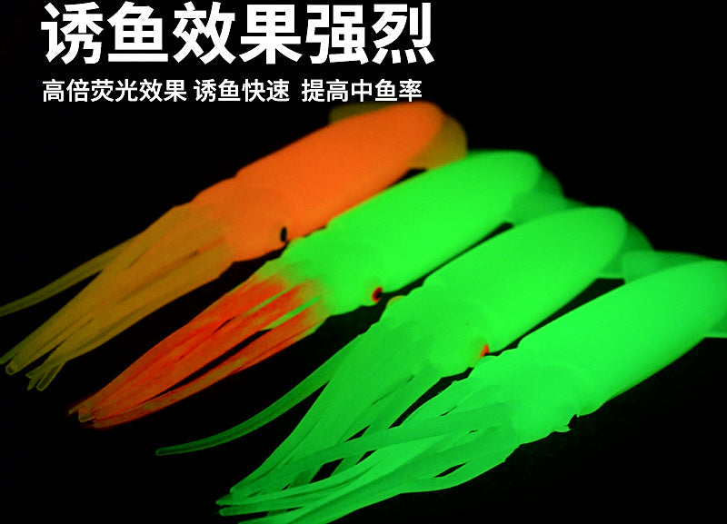 Glow Octopus Squid Soft Lure, 5-Pack, 12 cm & 15 cm – product photo