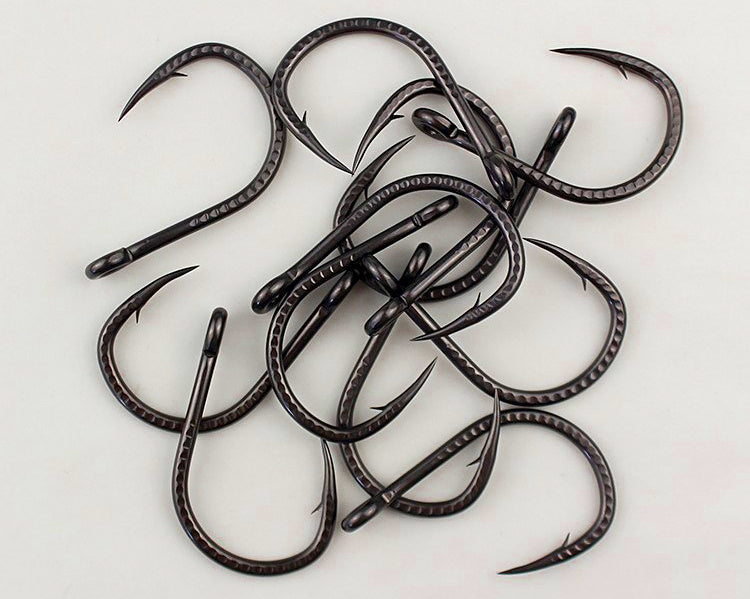 Barbed Saltwater Boat Fishing Hooks, Sizes 1/0–10/0 – product photo