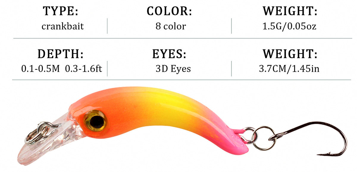 Mini Floating Minnow Lure, 37 mm (1.5 in), 1.5 g (0.05 oz) – product photo