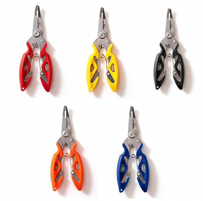 Stainless Steel Bent-Nose Fishing Pliers with Line Cutter