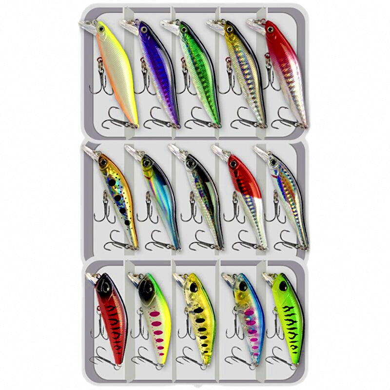 Sinking Minnow Hard Bait Set, 3–24 g (0.11–0.85 oz)