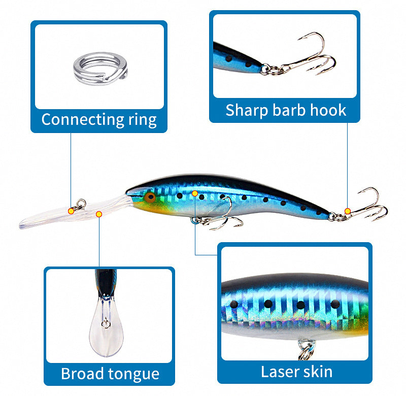 Long Lip Floating Minnow, 13.8 cm (5.4 in), 14.5 g (0.5 oz) – product photo