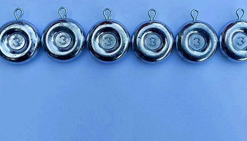 Lead Pancake Sinker, Dimpled Disc, 1–16 oz (28–453 g) – product photo