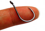 Black Barbed Eyed Hooks, Senmata Style, Boxed, Sizes #0.3–#12 – product photo