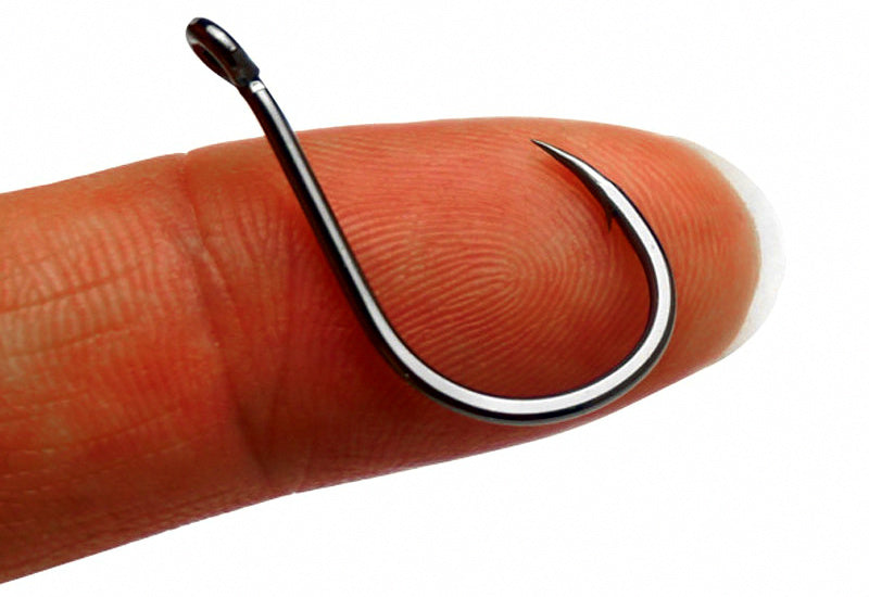 Black Barbed Eyed Hooks, Senmata Style, Boxed, Sizes #0.3–#12 – product photo