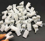 White Plastic Snap Clips, Pack of 10, 30 or 50 – product photo