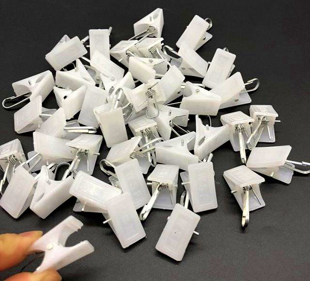 White Plastic Snap Clips, Pack of 10, 30 or 50 – product photo