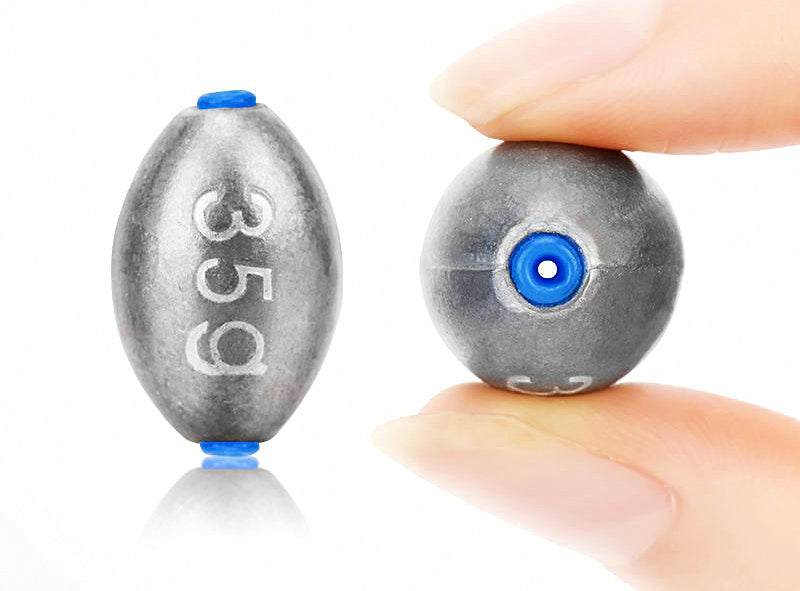 Olive Egg Sinker, Plastic Core Lead, 1-500 g (0.04-17.6 oz) – product photo
