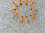 Black Head Orange Nymph Fly Set, Barbed, Sizes #8–#20 – product photo