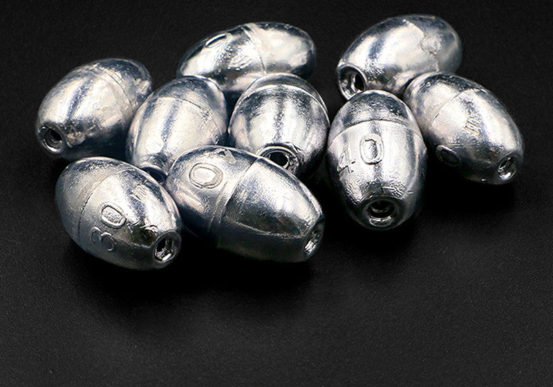 Lead Olive Sinker, Through-Hole, 0.35–198 g (0.012–6.98 oz) – product photo