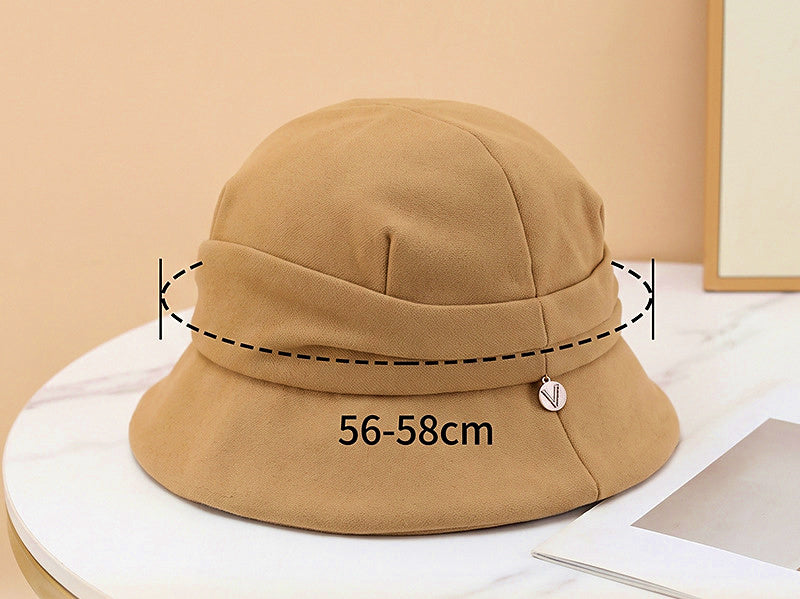 Solid Color Bucket Hat, Wide Brim, Adjustable, One Size – product photo
