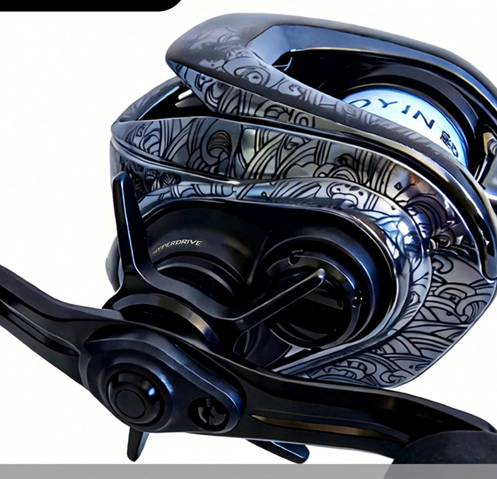 Baitcasting Reel Skin Film, Clear Bling or Summer Ripple – product photo