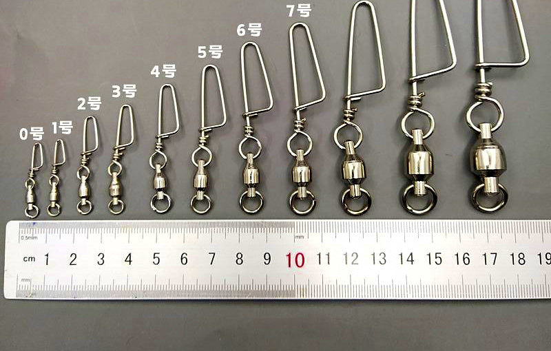 Ball Bearing Swivel with Snap, Steel, Sizes 0–10 – product photo