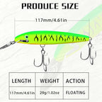 Long Lip Sinking Minnow Lure, 117 mm (4.6 in), 29 g (1 oz) – product photo