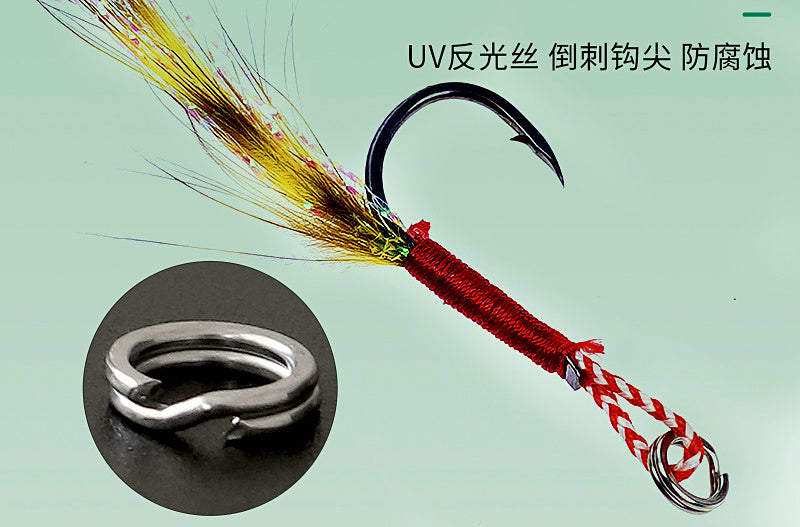 Fish Scale Metal Jig, 7–30 g (0.25–1.06 oz), Feather Hook Option – product photo
