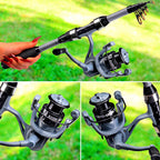 Mini Telescopic Fiberglass Rod and Reel Combo, Travel Set – product photo