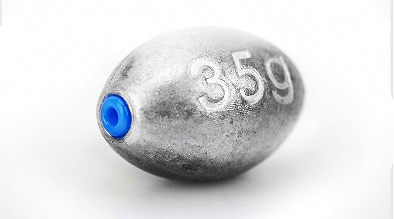 Olive Sinker Weights, Hollow Through-Hole, 1–100 g (0.04–3.5 oz) – product photo