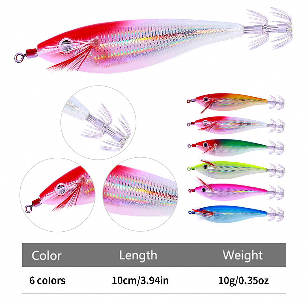 Glow Wood Shrimp Squid Jig, 10 cm 10 g (0.35 oz) – product photo