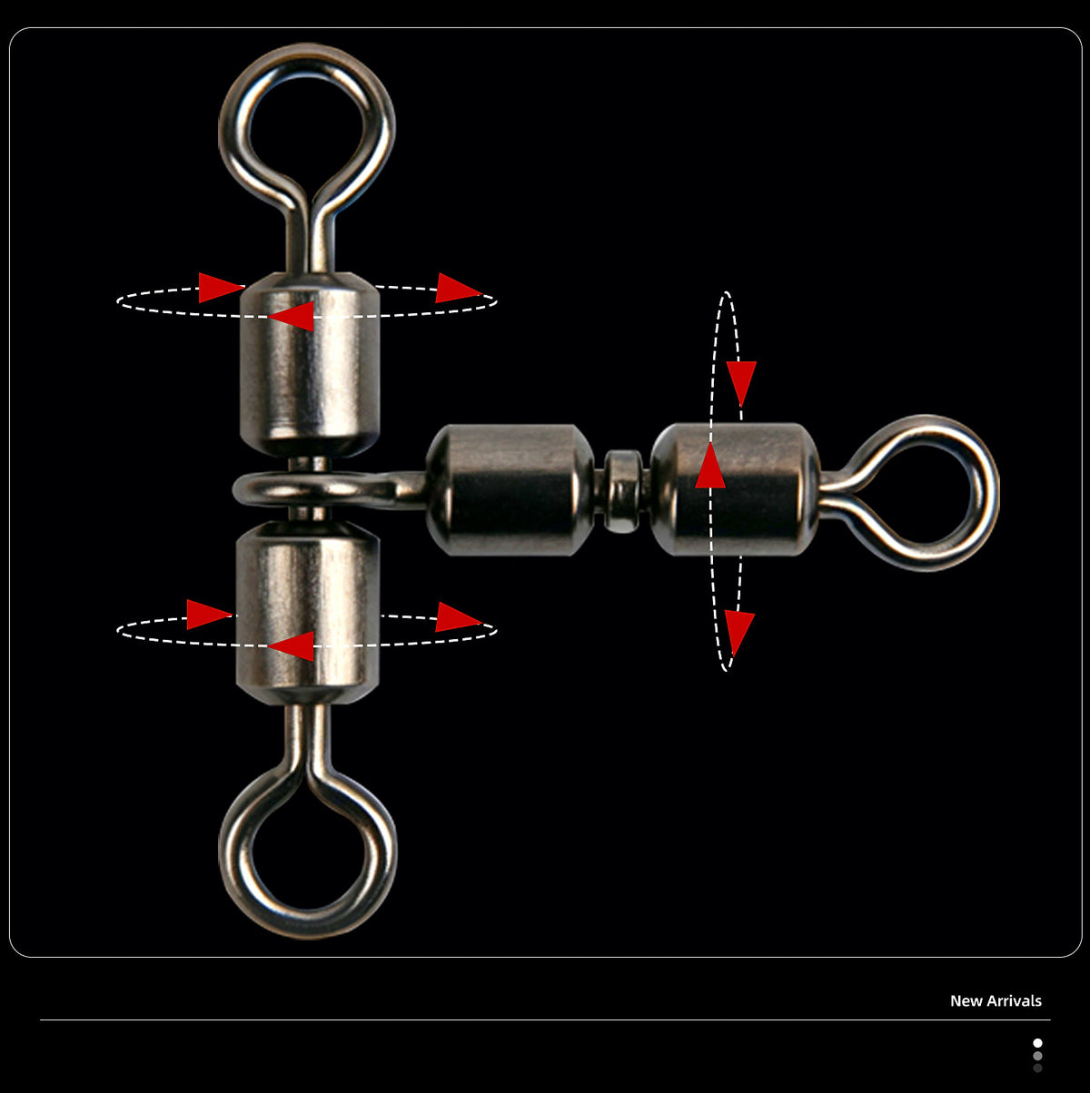 3-Way Swivel Figure-8 Ring Connector, 20-Pack – product photo