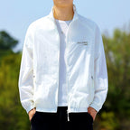 Men's UPF 40+ Sun Protection Fishing Jacket, Stand Collar