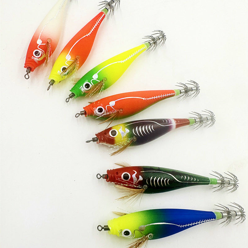 Egi Wooden Squid Jig with Rattle, 8.5 & 9.5 cm (3.3 & 3.7 in) – product photo