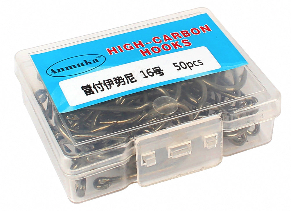 Iseni Barbed Eyed Fishing Hooks, Sizes #3–#16 – product photo