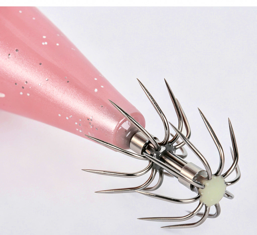 UV Glow Squid Jig, Wood Shrimp Style, 6 g (0.2 oz), 8 cm – product photo