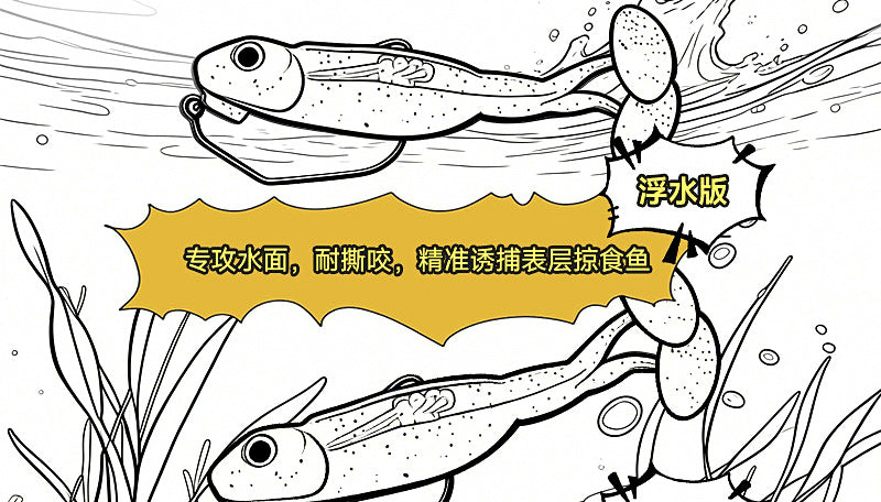 Soft Popper Frog Lure, 5.8–8.4 cm (2.3–3.3 in) – product photo