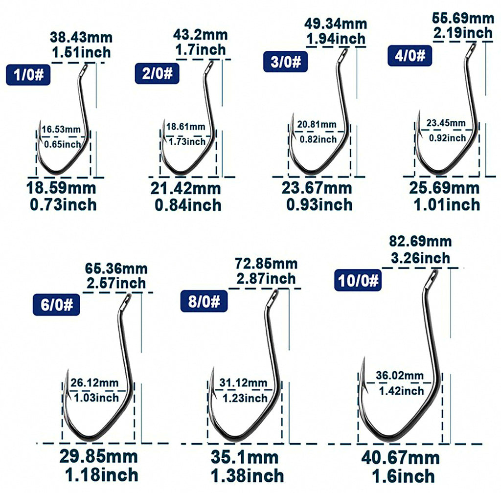Barbed Live Bait Hook, High Carbon Steel, 1/0–10/0, 25 pcs – product photo