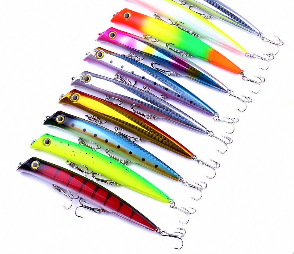 Topwater Popper Lure, 12 cm (4.7 in) 17 g (0.6 oz), #6 Hook – product photo