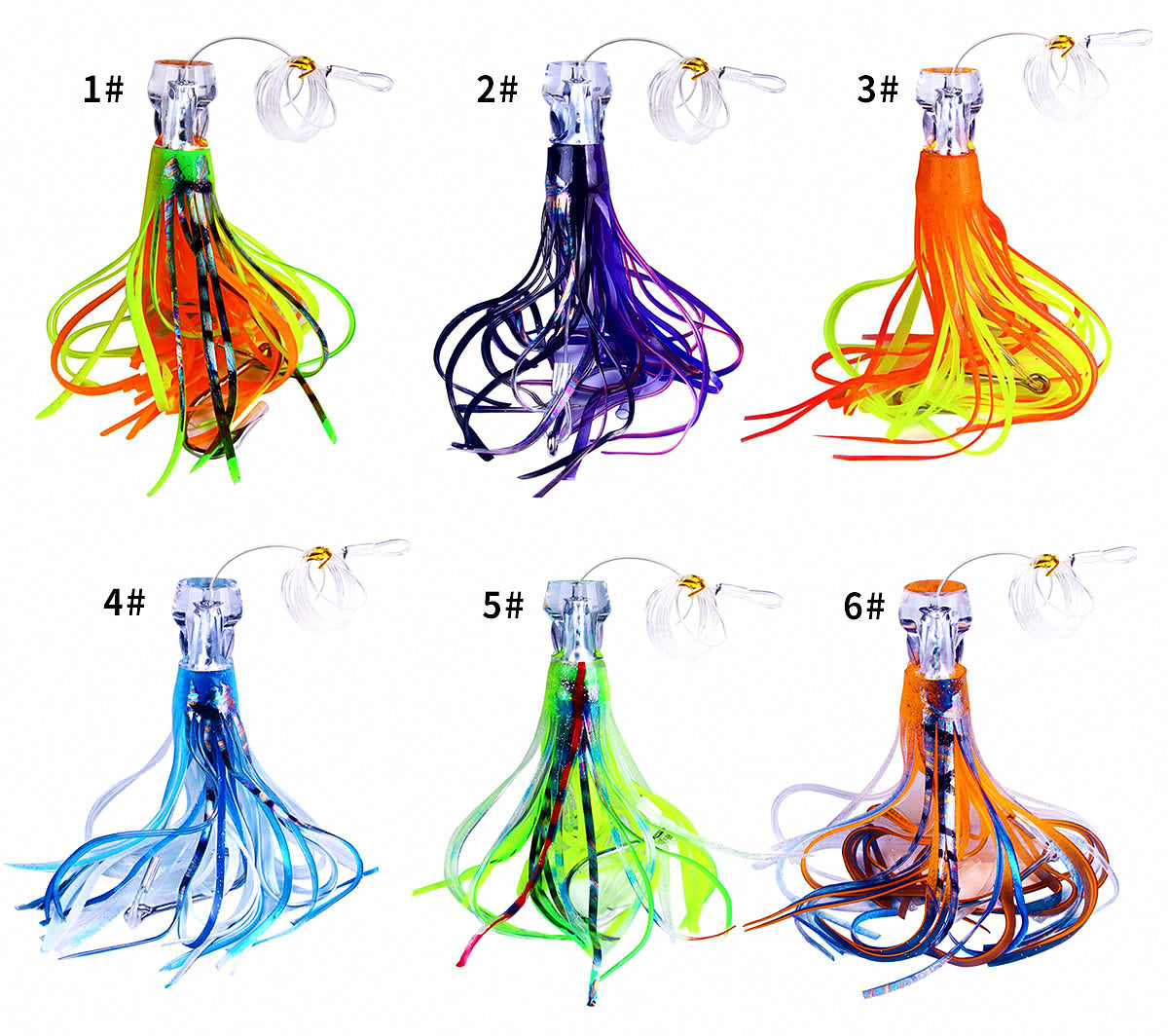 9 in Octopus Trolling Lure, Tuna Skirt Bait, 6 Colors – product photo