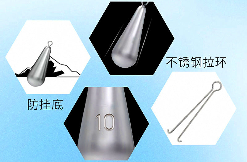 Teardrop Eyelet Lead Sinker, 0.18–10.6 oz (5–300 g) – product photo