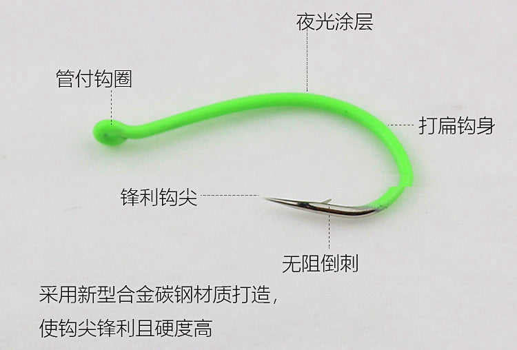 Glow Wacky Worm Hooks, Barbed, Sizes 2–3/0 – product photo