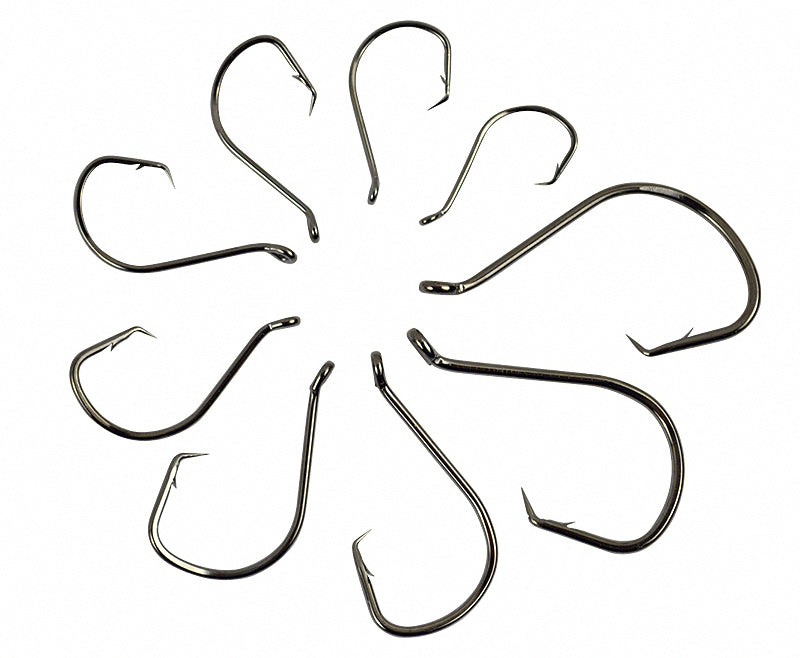 High Carbon Steel Treble Hooks, Barbed, Sizes 1 to 8/0 – product photo