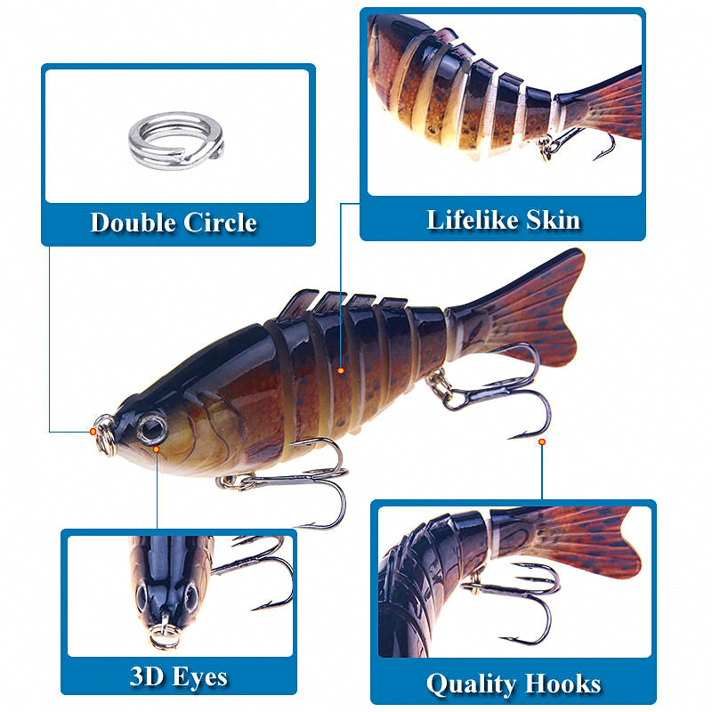 7-Segment Jointed Swimbait Minnow Hard Bait – product photo