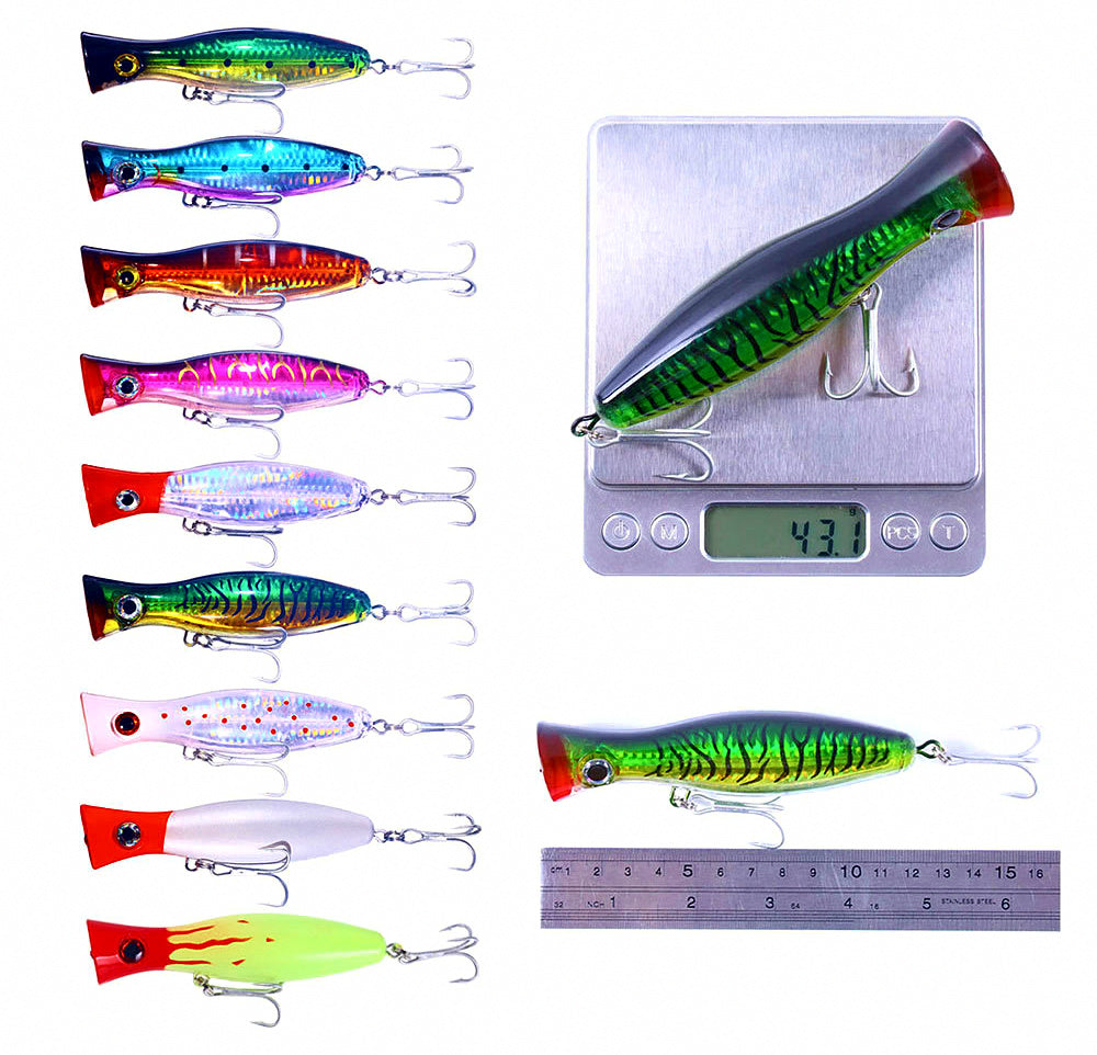 Floating Topwater Popper, 12.5 cm (4.9 in), 41 g (1.4 oz) – product photo