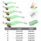 Wooden Shrimp Squid Jig, Glow, 8–15.5 cm (3.1–6.1 in) – product photo