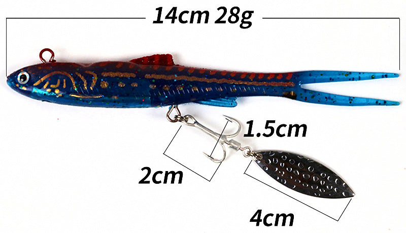 Forked Tail Soft Swimbait with Spinner Blade, 14 cm 28 g (1 oz) – product photo