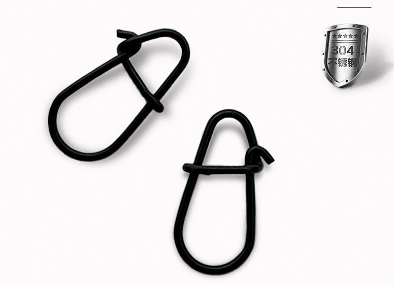Black Gourd-Shape Fishing Snaps, 50 pcs, Sizes 000–2 – product photo