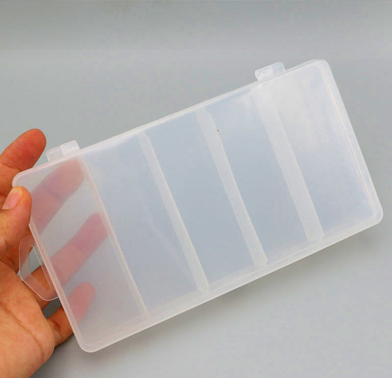 5-Compartment Clear Plastic Lure & Tackle Box, Multiple Sizes – product photo