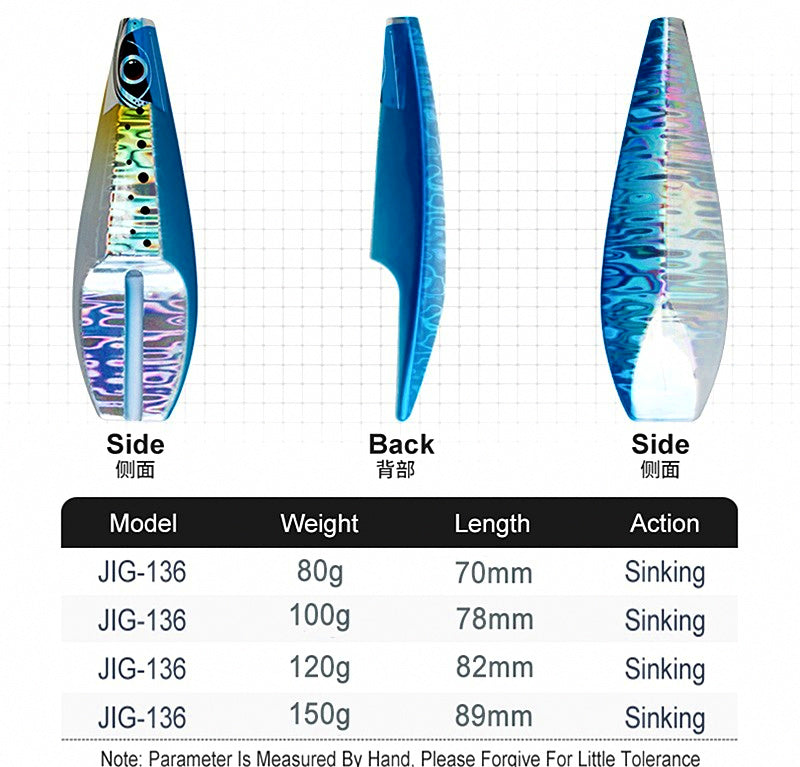 Saltwater Metal Jig, 80–150 g (2.8–5.3 oz) – product photo