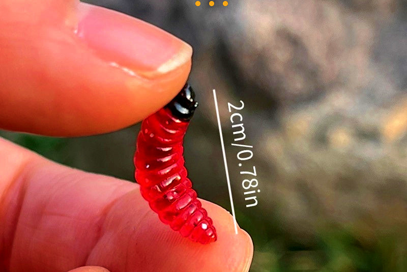 Mealworm Soft Bait Lures, Red Head, 100 pc Box – product photo