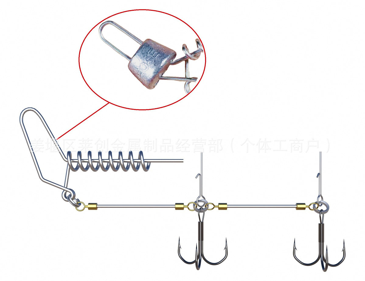 Wire Leader Treble Hook Stinger Rig with Weights, Size 1 – product photo
