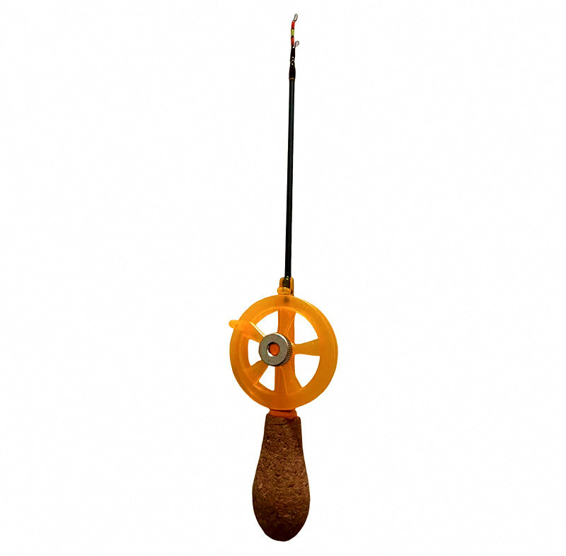 Mini Ice Fishing Rod, Wood Handle, 55 cm (21.7 in) – product photo