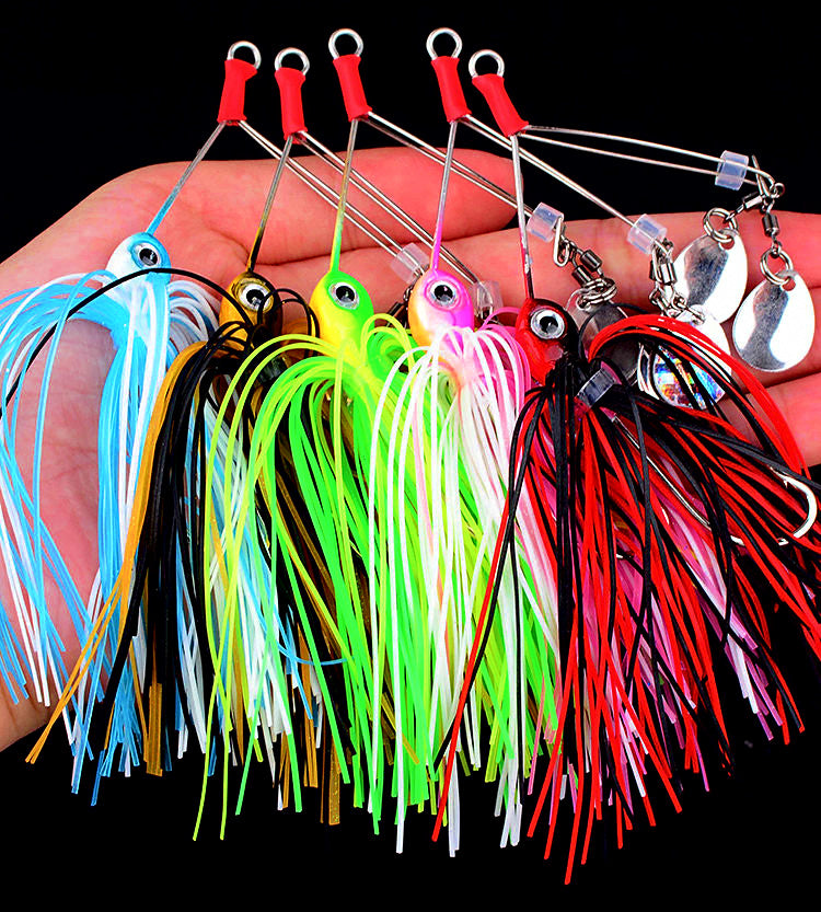 Willow Leaf Sequin Lure with Silicone Skirt, Lead Head – product photo