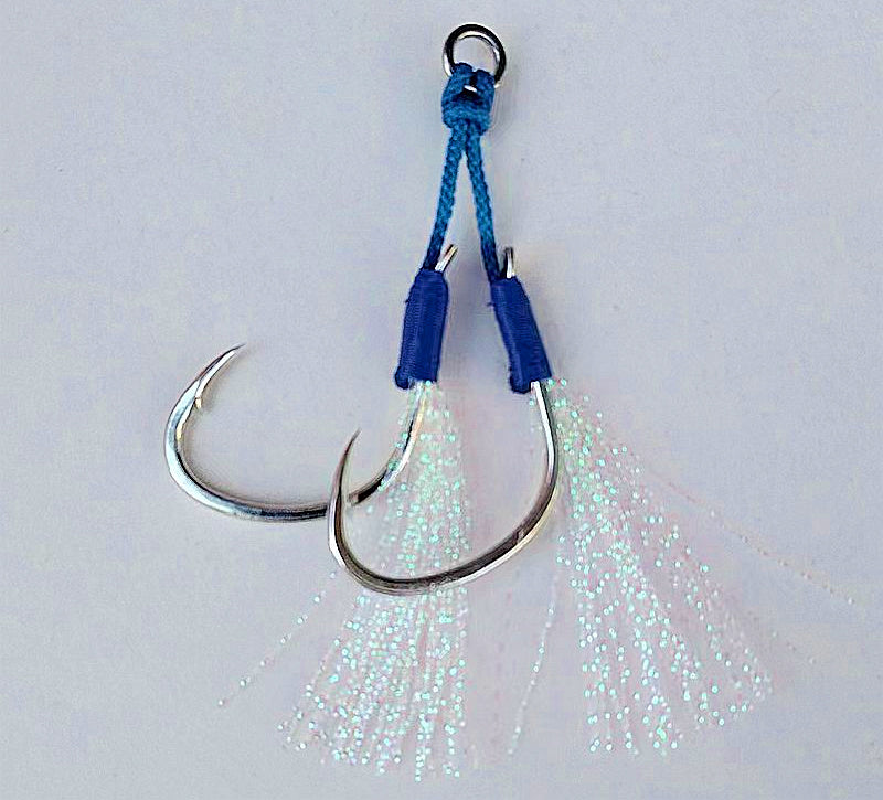 Barbed Double Assist Hooks for Slow Pitch Jigs, 1/0–4/0 – product photo