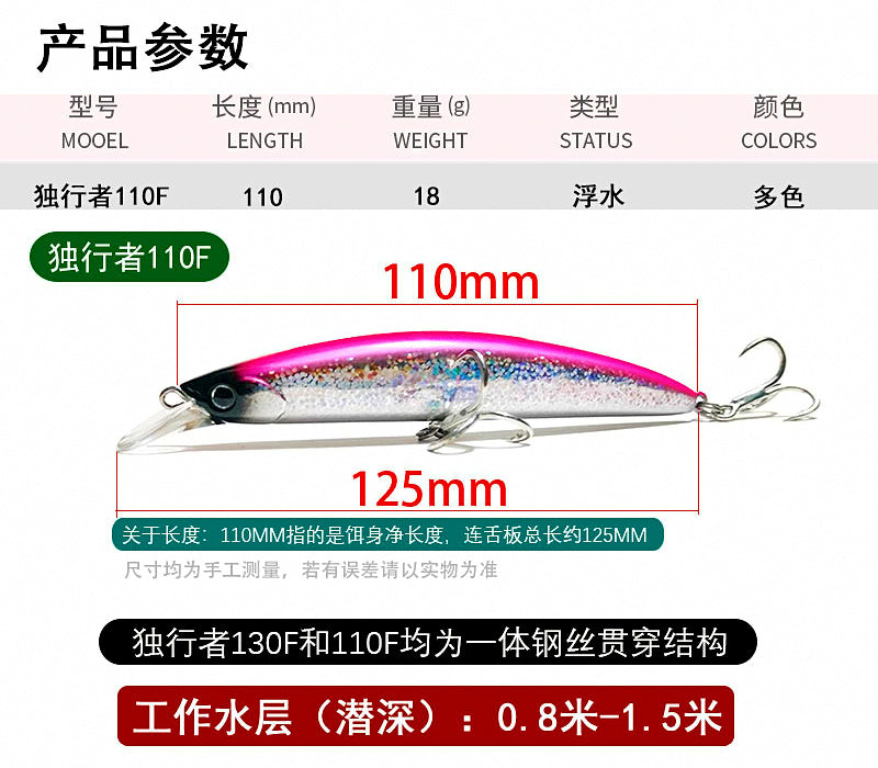 Floating Minnow Hard Bait, 18 g (0.6 oz) & 29 g (1 oz) – product photo