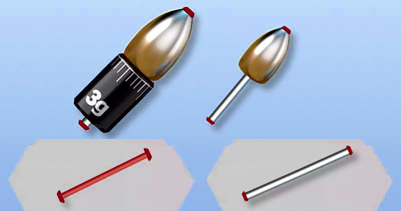 Sliding Bullet Sinkers, 0.07–0.19 oz (2–5.4 g) – product photo