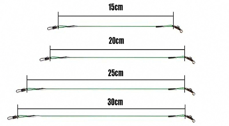 Steel Wire Leaders, 15–30 cm (5.9–11.8 in), 24 or 60 Pack – product photo