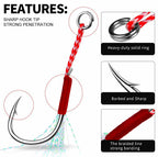 Barbed Single Feather Hook, High Carbon Steel – product photo